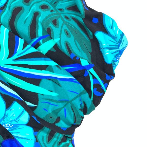 Swimsuits For All Womens Size 16 Tropical Floral Skirted Swimsuit Cross Strap - Picture 5 of 6